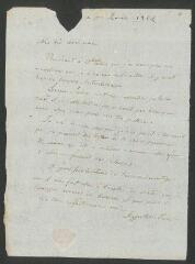 6 vues  - Junod, Augustine. 3 lettres autographes signées à Caroline Amiel née Brandt. - Auvernier, 1er janvier 1814 - 28 septembre [1814 ?] et sans date (ouvre la visionneuse)