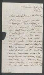 6 vues Favarger, Colette. 2 lettres autographes signées à Caroline Amiel née Brandt. - Auvernier et sans lieu, 9 juin 1814 et sans date