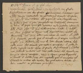2 vues  - Copie d\'une lettre non signée.- Rome, 4 février 1634 (ouvre la visionneuse)