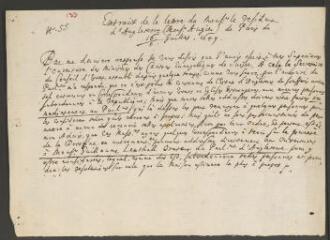 2 vues  - \'Extraict de la lettre de Monsieur le résident d\'Angleterre (M. Augier).- Paris, 16 juillet 1649 (ouvre la visionneuse)