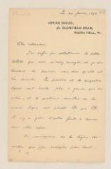 4 vues Pinches, Theophilus G. Lettre et carte autographes signées à Alfred Boissier. - Londres, 24 janvier 1896 - 26 mars 1897 (en français et en anglais)