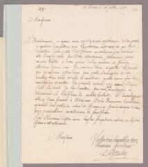 4 vues Fouchy, Jean-Paul Grandjean de. Lettre autographe signée à Charles Bonnet. - Paris, 11 juillet 1750 (Avec adresse)