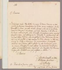 4 vues  - Fouchy, Jean-Paul Grandjean de. Lettre autographe signée à Charles Bonnet. - Paris, 20 janvier 1762 (Avec adresse) (ouvre la visionneuse)
