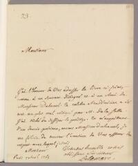 4 vues  - La Marre, L. H. de. Lettre autographe signée à Charles Bonnet. - Paris, 7 avril 1765 (ouvre la visionneuse)