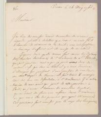 4 vues  - Mertens, Karl Ritter von. Lettre autographe signée à Charles Bonnet. - Vienne, 24 mai 1766 (Avec adresse) (ouvre la visionneuse)