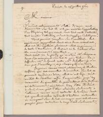 16 vues  - Hérissant, François-David. 4 lettres [autographes ?] signées à Charles Bonnet. - Paris, 15 juillet 1764 - 25 août 1766 (2 lettres avec adresse) (ouvre la visionneuse)