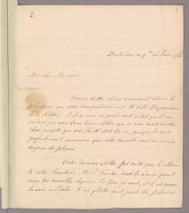 16 vues Keate, George. 3 lettres autographes signées à Charles Bonnet. - Londres, 5 juin 1764 - 5 juillet 1765 (Avec adresse et annexe)
