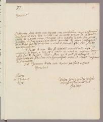 4 vues  - Haller, Gottlieb Emanuel von. Lettre autographe signée à Charles Bonnet. - Berne, 27 août 1775 (Avec adresse) (ouvre la visionneuse)
