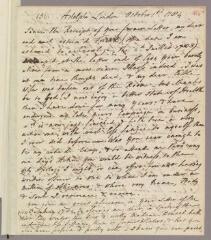 6 vues Turton, John. Lettre autographe signée à Charles Bonnet. - Londres, 1er octobre 1784 (En anglais)