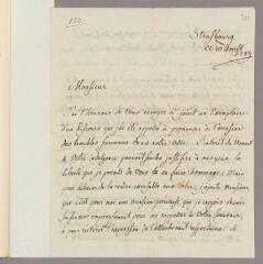 4 vues  - Engel, Mathias. Lettre autographe signée à Charles Bonnet. - Strasbourg, 10 août 1789 (ouvre la visionneuse)