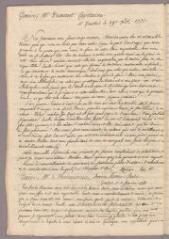 1 vue Bonnet, Charles. Copie de lettre à Charles Dunant. - Genthod, 29 décembre 1771