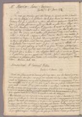 1 vue Bonnet, Charles. Copie de lettre à Jean-Ami Martin-Gourgas. - Genthod, 14 janvier 1772