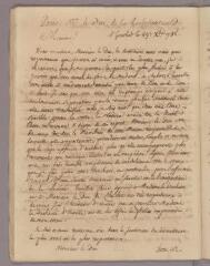 1 vue Bonnet, Charles. Copie de lettre à duc Louis-Alexandre de La Rochefoucauld. - Genthod, 29 décembre 1786