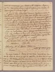 2 vues Bonnet, Charles. Copie de lettre au baron Pierre-Clément Foncet de Montailleur. - Genthod, 17 avril 1787