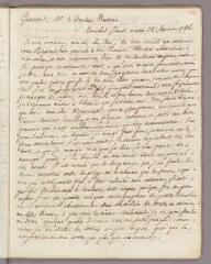 2 vues Bonnet, Charles. Copie de lettre à Jean-Antoine Butini. - Genthod, 22 janvier 1786 [= 1789]