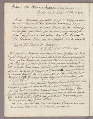 1 vue  - Bonnet, Charles. Copie de lettre à Etienne Bonnet. - Genthod, 22 mars 1790 (ouvre la visionneuse)