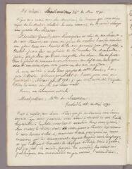 3 vues Bonnet, Charles. Copie de 2 lettres à Judith de Saussure. - Genthod, 26 mai - 11 juin 1790