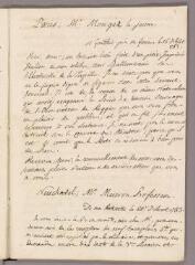 1 vue Bonnet, Charles. Copie de lettre à Jean-André Mongez. - Genthod, 16 août 1783