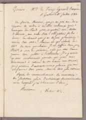 1 vue  - Bonnet, Charles. Copie de lettre à \'Mrs les Frères Eynard, Banquiers\'. - Genthod, 21 juillet 1784 (ouvre la visionneuse)