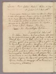 2 vues  - Bonnet, Charles. Copie de 2 lettres à \'Mrs Lullin, Aubert, Masbou et Compe Banquiers\'. - Genthod et sans lieu, 5 avril - 17 décembre 1786 (ouvre la visionneuse)