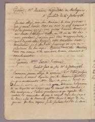 1 vue  - Bonnet, Charles. Copie de lettre à \'Mtre Turin Fontenier\'. - Genthod, 20 juillet 1786 (ouvre la visionneuse)