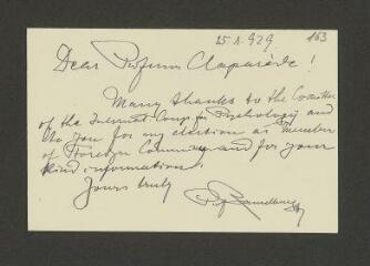 2 vues  - Ranschburg, Paul (docteur). 1 c. de v. a.s. à Edouard Claparède. - Budapest, 15 janvier 1929. (Angl.) (ouvre la visionneuse)