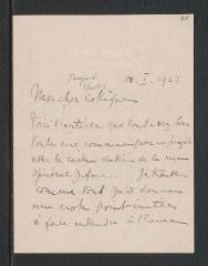 4 vues Borgeaud, Charles. 1 l.a.s. à Edouard Claparède. - Onex, 18 janvier 1923