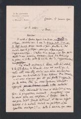 4 vues  - Claparède, Edouard. 1 br. a.s. à [Fernand Gustave Gaston] Labori. - Genève, 17 janvier 1902 (ouvre la visionneuse)
