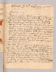4 vues  - Dussain. Lettre autographe signée à Antoine Court.- Nîmes, 27 mai 1721 (ouvre la visionneuse)