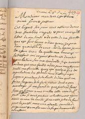 4 vues  - Baldy, [Nathanaël?] Lettre autographe signée à Antoine Court.- sans lieu, [mai 1721 ?] (ouvre la visionneuse)