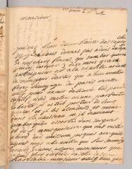 4 vues  - Bertin, [née Guichard]. Lettre autographe signée \'Damme de Bertin\' à Antoine Court.- La Rochelle, 6 juillet 1721 (ouvre la visionneuse)