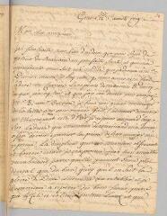 4 vues  - Rey. Lettre autographe signée à [Monsieur Carrière].- Genève, 3 août 1719 (ouvre la visionneuse)