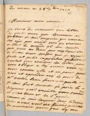 4 vues  - Valadière, [Jeanne]. Lettre autographe signée \'Valadiere\' à [Antoine Court].- Nîmes, 26 novembre 1719 (ouvre la visionneuse)