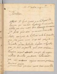 4 vues  - P[lantier], J. Lettre autographe signée \'JP\' à Antoine Court.- 6 décembre 1719 (ouvre la visionneuse)