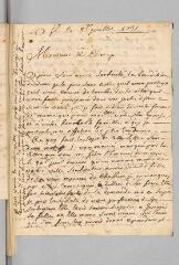4 vues  - C[arrière], D[avid]. Lettre autographe signée \'D.C.\' à Antoine Court.- 8 juillet 1731 (ouvre la visionneuse)