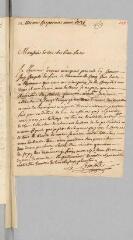 4 vues  - Volpelière, dit Le Compte. Lettre autographe signée \'Le Compte\' à \'Monsieur Goutrepas\' [Antoine Court].- 1er août 1731 (ouvre la visionneuse)