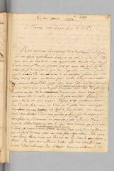 4 vues  - Betrine, [Jean]. Lettre autographe signée \'J. Betrine\' à \'Monsieur Degontrespah, marchand à Lausanne\' [Antoine Court].- 20 août 1731 (ouvre la visionneuse)