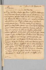 4 vues  - Watteville, F[rédéric] de, le fils. Lettre autographe signée à Antoine Court.- Montmirail, 27 août 1731 (ouvre la visionneuse)