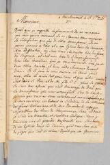 4 vues  - Watteville, Fr[édéric] de. Lettre autographe signée à Antoine Court.- Montmirail, 26 septembre 1731 (ouvre la visionneuse)