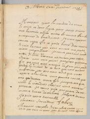 2 vues  - Fabre. Lettre autographe signée \'Fabre\', \'nourrice de Toinon\' [Antoine Court de Gébelin], à Antoine Court.- à Nisme, ce 20 janvier 1730 (ouvre la visionneuse)