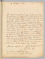 8 vues  - [Brueys], Mlle de. 2 lettres, l\'une signée \'G. D. B.\' et l\'autre non signée, à [Antoine Court].- 8 février 1739 - 6 février 1740 (ouvre la visionneuse)