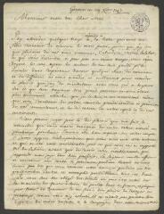 8 vues  - De la Rive. 2 lettres autographes signées à Gabriel Cramer. - Genève, 29 décembre 1747 - 28 février 1748 (ouvre la visionneuse)