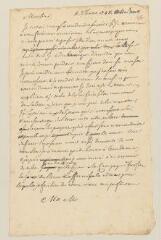 2 vues Cramer, Gabriel. Brouillon d'une lettre [au baron de Thun], gouverneur du jeune Prince de Saxe-Gotha, que Gabriel Cramer accompagna à Paris en 1747-1748.- (?) 1748