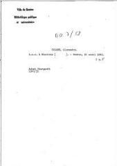 3 vues Calame, A[lexandre]. Lettre autographe signée à Monsieur [?]. - Genève, 21 avril 1862. 2 p. in-octavo