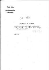 4 vues - Capelle, G.-A. baron, préfet du Léman. Signature apposée au bas d\'un arrêté de l\'auditeur du Conseil d\'Etat, sous-préfet de l\'Arrondissement de Genève, relatif aux chiens enragés. - Genève, 31 mars 1812. 2 p. in-folio (ouvre la visionneuse)