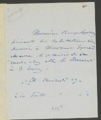 4 vues  - Bovy-Lysberg, [Charles-Samuel]. Lettre autographe signée à Madame Eynard.- Sans lieu ni date (ouvre la visionneuse)