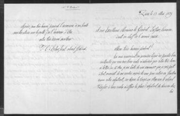 2 vues  - [Hans Conrad] d\'Escher, lieutenant-colonel. Lettre autographe signée à Guillaume Henri Dufour. Zurich, 13 mai 1859 (ouvre la visionneuse)