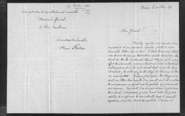 2 vues  - Henri Koller, [capitaine, vétéran]. Lettre autographe signée à Guillaume Henri Dufour. Berne, 21 mai 1859 (ouvre la visionneuse)