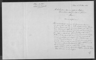 2 vues  - [Raget] Abys, [commissaire]. Lettre signée à Guillaume Henri Dufour. Berne, 22 mai 1859 (ouvre la visionneuse)