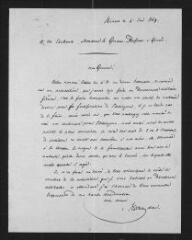 1 vue  - [Adolf] Fischer, colonel. Lettre autographe signée à Guillaume Henri Dufour. Reinach, 6 juin 1859 (ouvre la visionneuse)